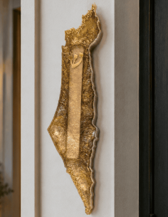 מזוזת מפת ישראל משרף אפוקסי חום