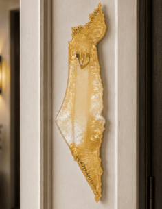 מזוזת מפת ישראל משרף אפוקסי זהב
