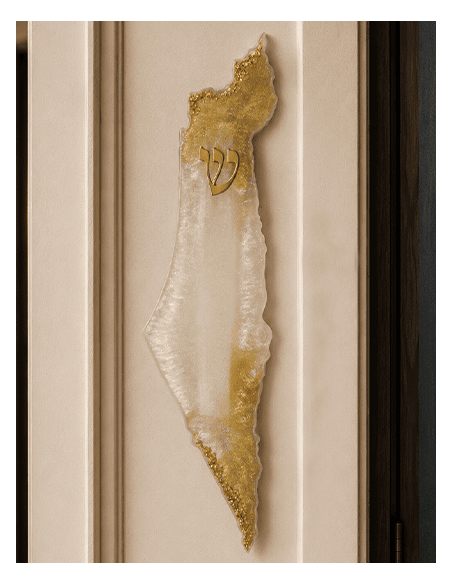 Mezouzah Carte Israël en résine epoxy NUDE