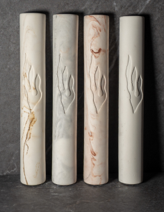 Mezouzah Ovale Grand Modèle en plâtre effet marbre