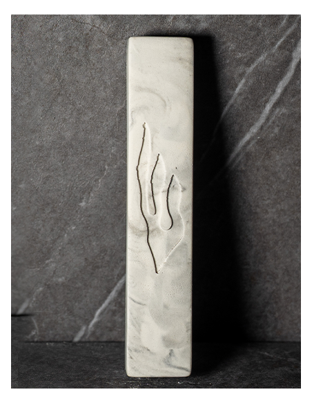 Mezouzah rectangulaire en plâtre effet marbre