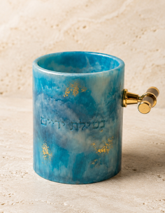 Keli Netilat Yadaim en résine epoxy BLEU ROI