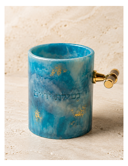 Keli Netilat Yadaim en résine epoxy BLEU ROI