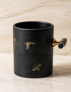 כלי נטילת ידיים משרף אפוקסי נטלה שחור