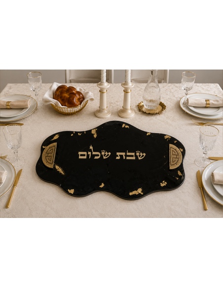 מגש חלה  שחור Ness XL משרף אפוקסי