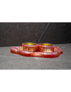 Bougeoir Mihal en résine epoxy RUBIS 2