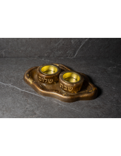 Bougeoir Mihal en résine epoxy MARRON