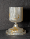 Verre de Kiddouch à pied Ciselé en résine epoxy blanc