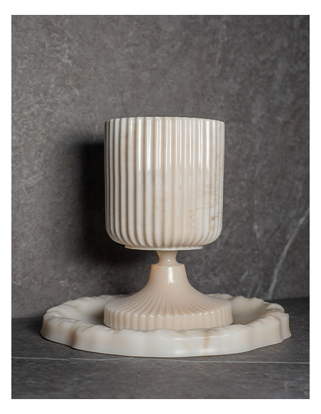 Verre de Kiddouch à pied Ciselé en résine epoxy Marbre
