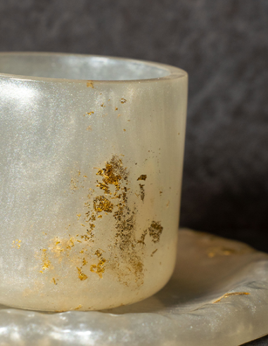 Verre de Kiddouch Cylindre en résine epoxy Blanc