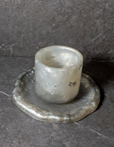 Verre de Kiddouch Cylindre en résine epoxy Gris