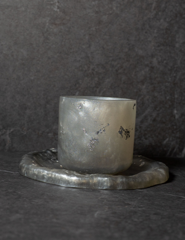Verre de Kiddouch Cylindre en résine epoxy Gris