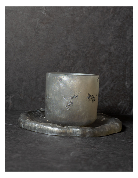 Verre de Kiddouch Cylindre en résine epoxy Gris