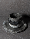 Verre de Kiddouch Cylindre en résine epoxy Marbre Noir