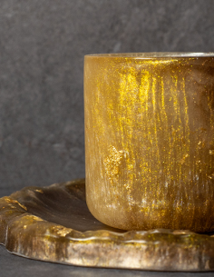 Verre de Kiddouch Cylindre en résine epoxy Marron 2