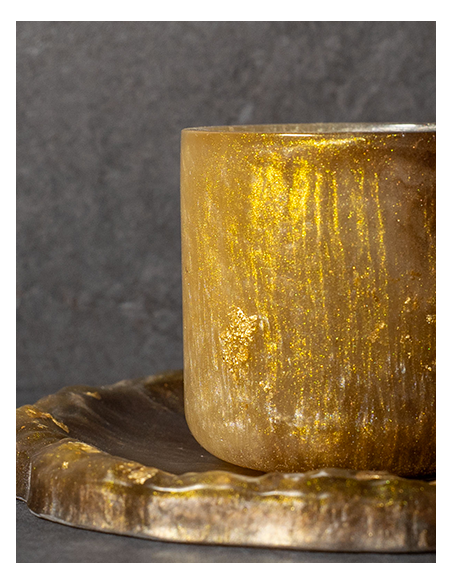 Verre de Kiddouch Cylindre en résine epoxy Marron