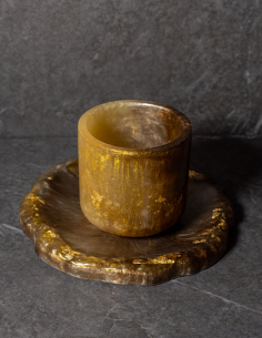 Verre de Kiddouch Cylindre en résine epoxy Marron