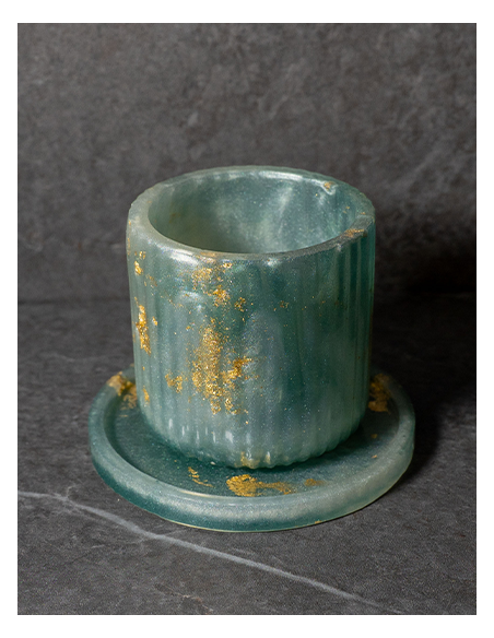 Verre de Kiddouch Ciselé en résine epoxy Vert