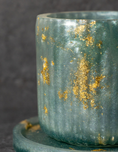 Verre de Kiddouch Ciselé en résine epoxy Vert 2