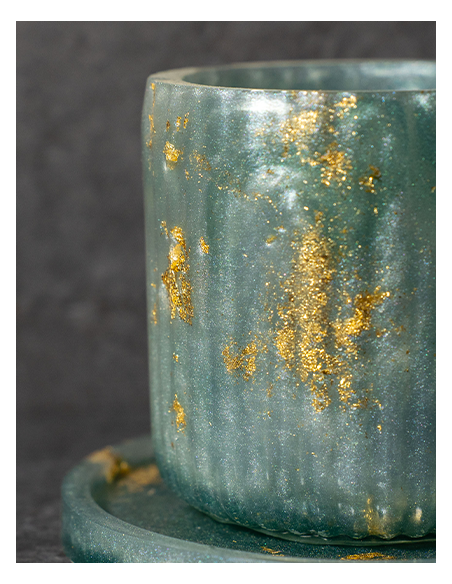 Verre de Kiddouch Ciselé en résine epoxy Vert