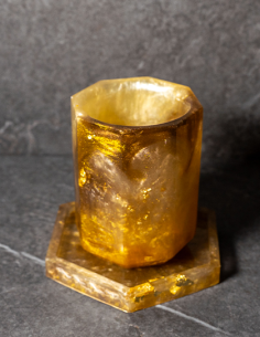 Verre de Kiddouch Octogonal Grand Modèle en résine epoxy Marron