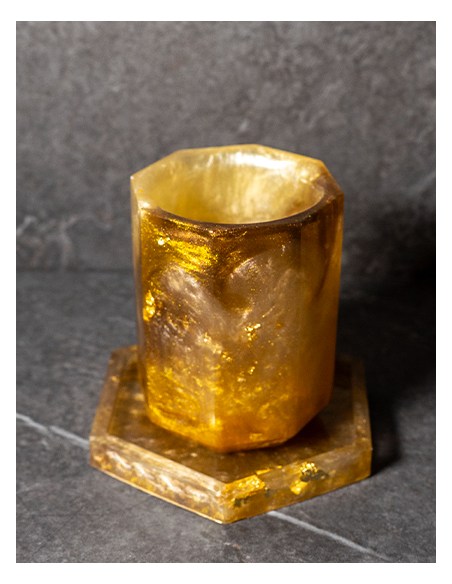 Verre de Kiddouch Octogonal Grand Modèle en résine epoxy Marron