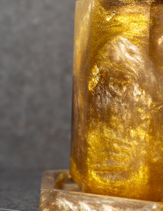 Verre de Kiddouch Octogonal Grand Modèle en résine epoxy Marron 2
