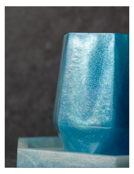 Verre de Kiddouch  Octogonal petit modèle en Epoxy Bleu