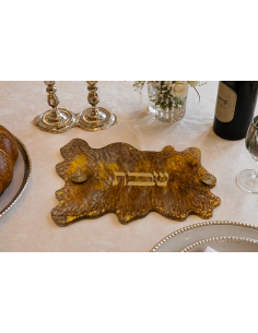 Plateau de Chabbat en résine epoxy – Modèle Ayala Marron