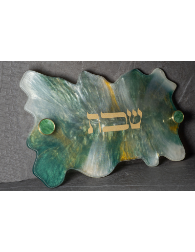 Plateau de Chabbat en résine epoxy – Modèle Ayala Vert