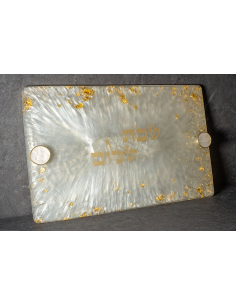 Plateau de Chabat en résine epoxy – Modèle Dvorah Blanc 2