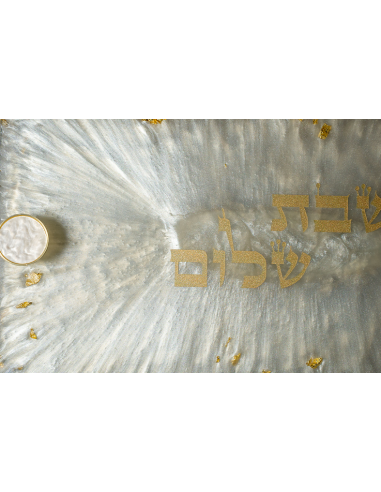 מגש שבת משרף אפוקסי – דגם דבורה לבן