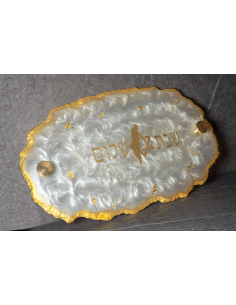 Plateau de Chabat Ovale en résine epoxy – Modèle Sarah Blanc 2