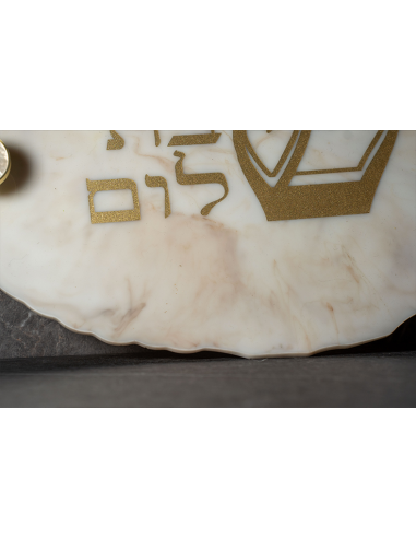 Plateau de Chabat Ovale en résine epoxy – Modèle Sarah Marbre