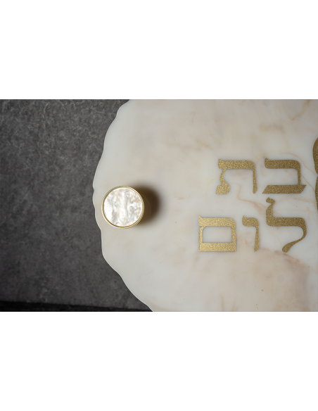 מגש שבת אובלי משרף אפוקסי – דגם שרה שיש