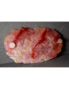 Plateau de Chabat Ovale en résine epoxy – Modèle Sarah Rubis 2