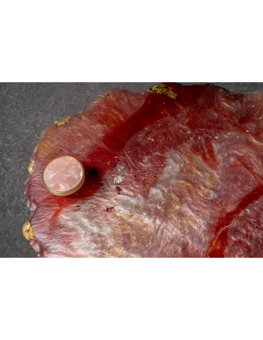 Plateau de Chabat Ovale en résine epoxy – Modèle Sarah Rubis