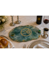 מגש שבת אובלי משרף אפוקסי – דגם שרה ירוק