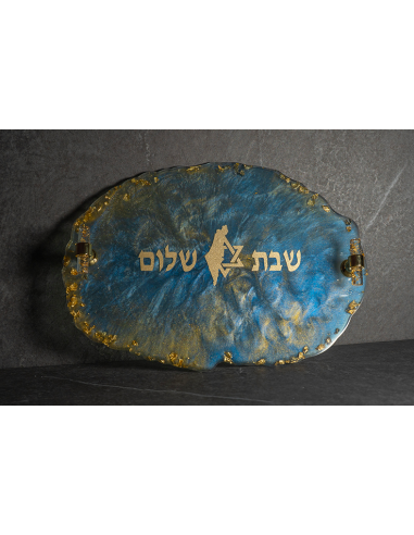Plateau de Chabat Ovale en résine epoxy – Modèle Sarah Bleu