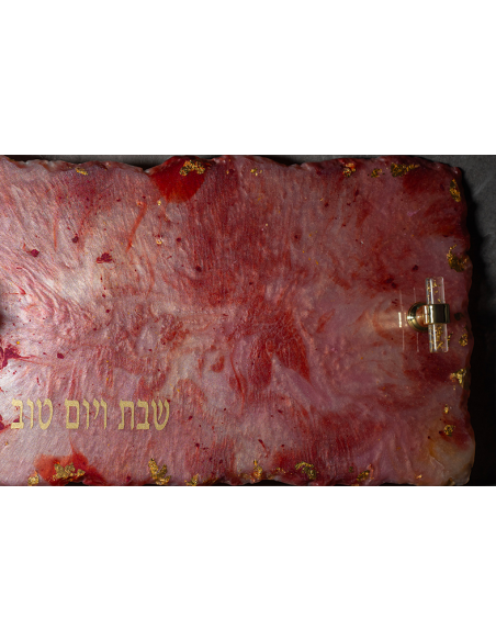 Plateau de Chabat Rectangulaire en résine epoxy – Modèle Rachel Rubis