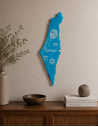 מסגרת מפת ישראל מגבס – “עם ישראל חי” כחול