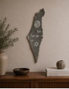 מסגרת מפת ישראל מגבס – “עם ישראל חי” אפור אנתרציט