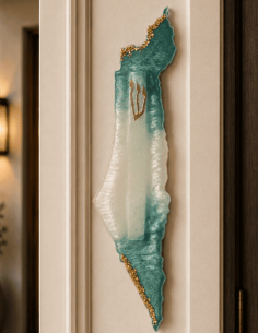 Mezouzah Carte Israël en résine epoxy VERT EMERAUDE