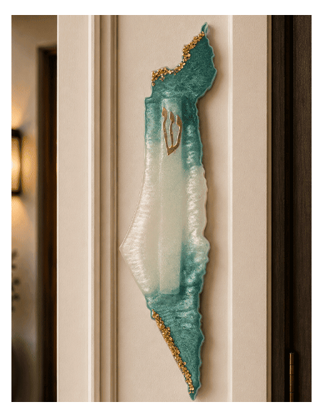 Mezouzah Carte Israël en résine epoxy VERT EMERAUDE